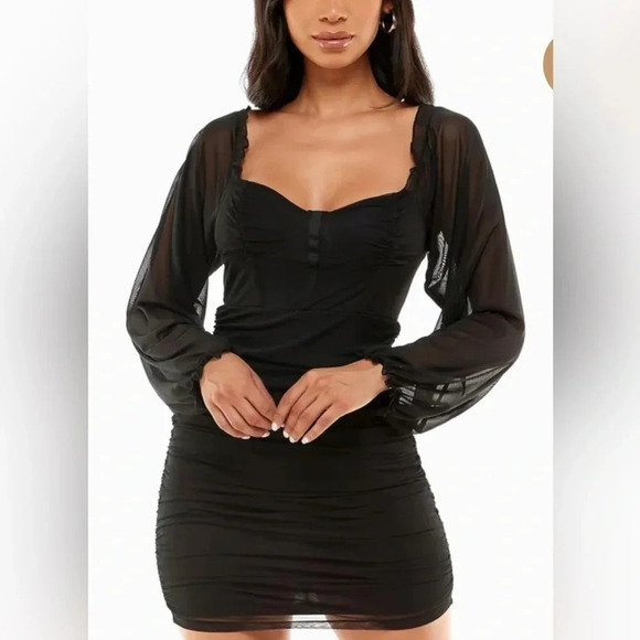 Almost Famous Dresses & Skirts - Almost Famous womens  RUCHED BUSTIER MINI DRESS | Black | size M| NWT